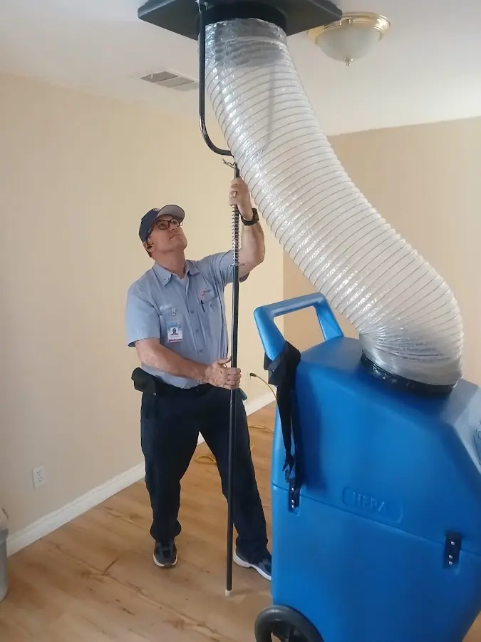 Mini Split Installation technician using HEPA equipment in Prairieville